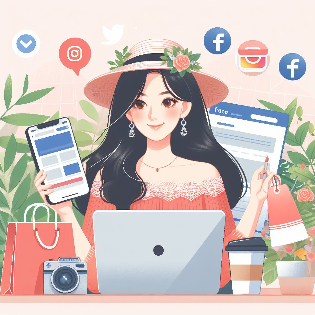 shopping on ecommerce platform with facebook