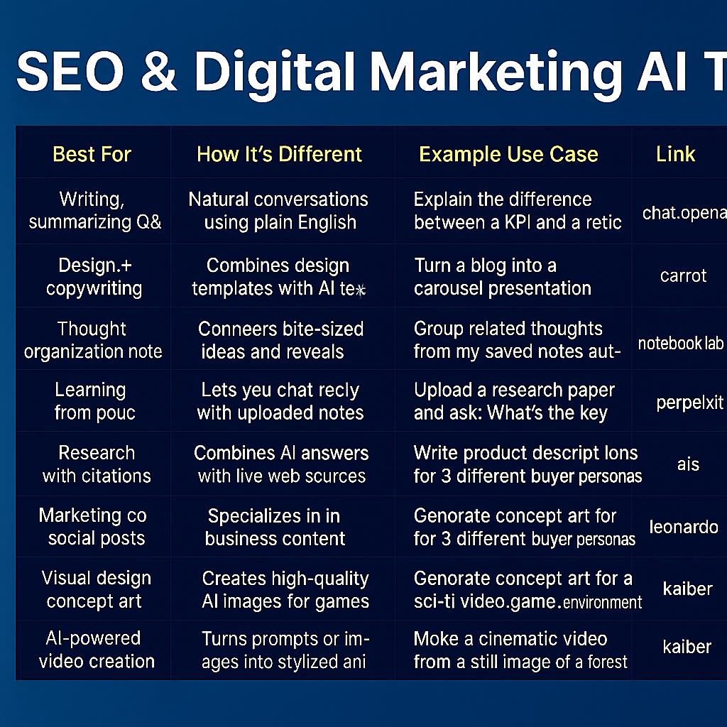 SEO Digital Marketing AI tools